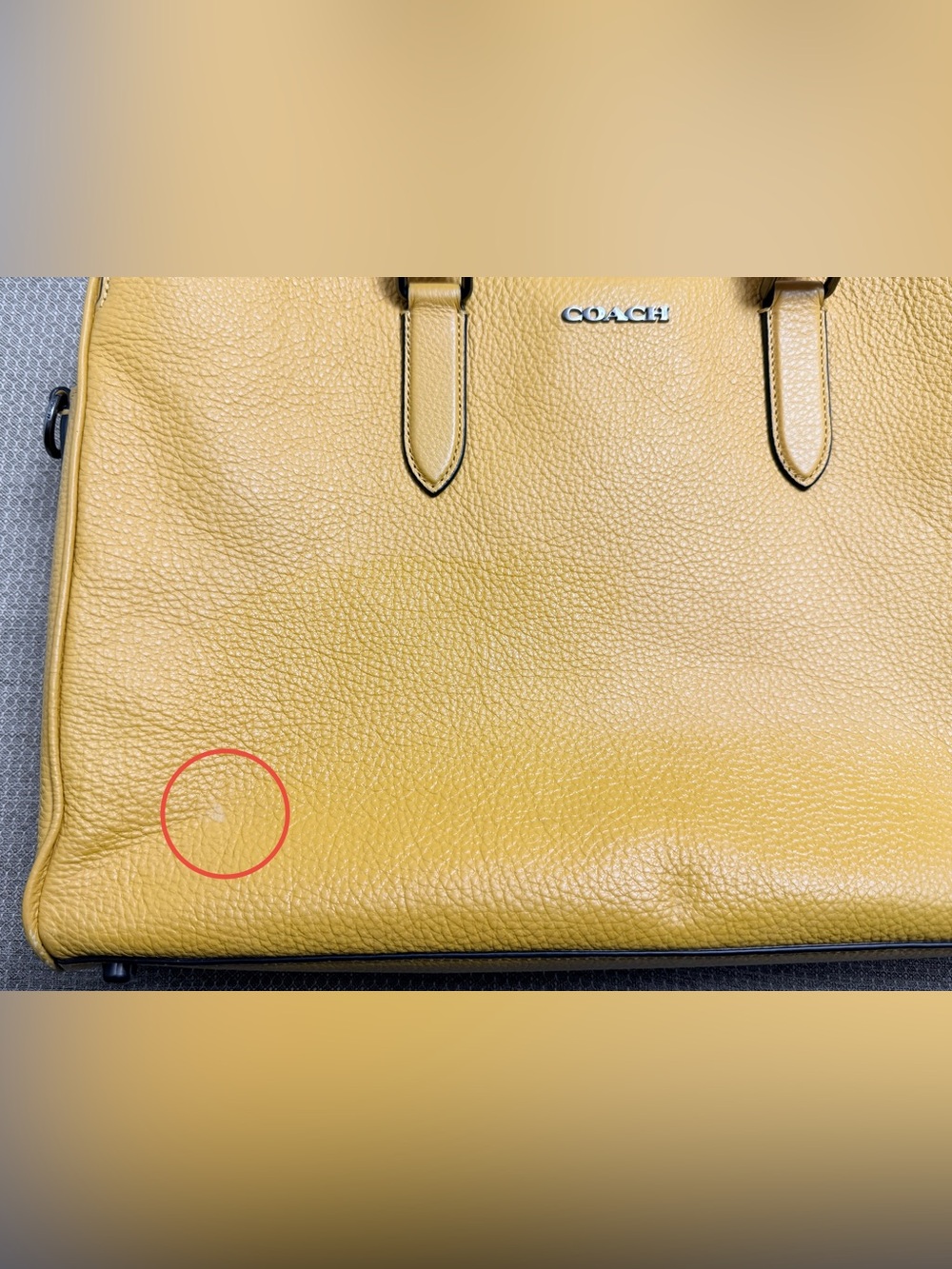 Coach Yellow Pebbled Leather Laptop Brief - Picture 15 of 16